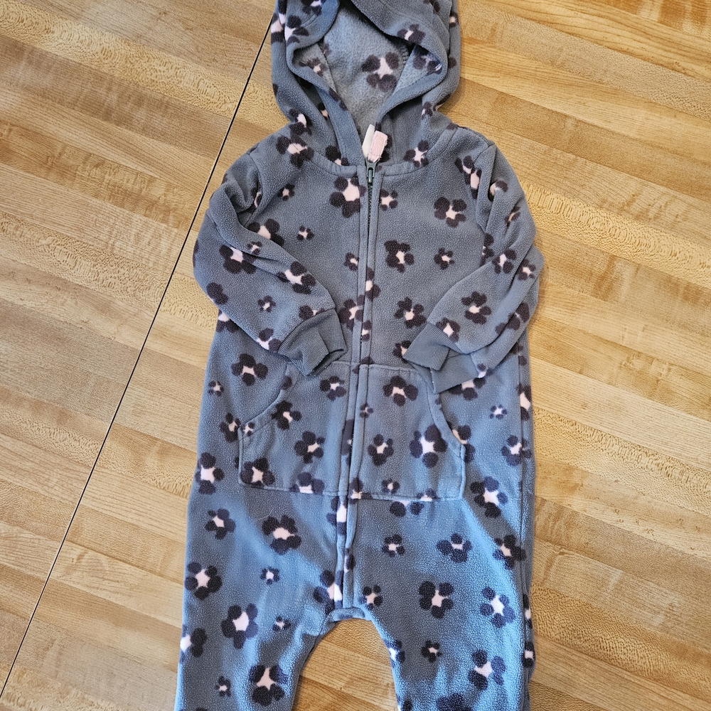 Cozy Teal Leopard Hooded Onesie